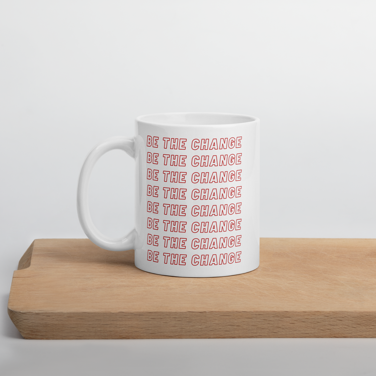 'Be The Change' white mug