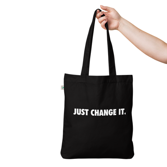 'Just Change It' black tote bag