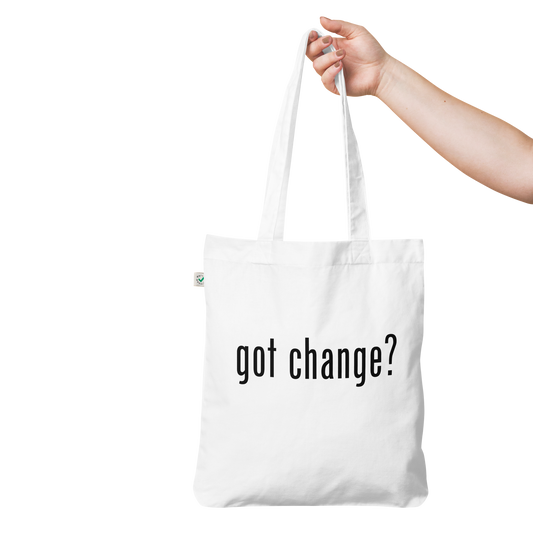 'Got Change' white tote bag